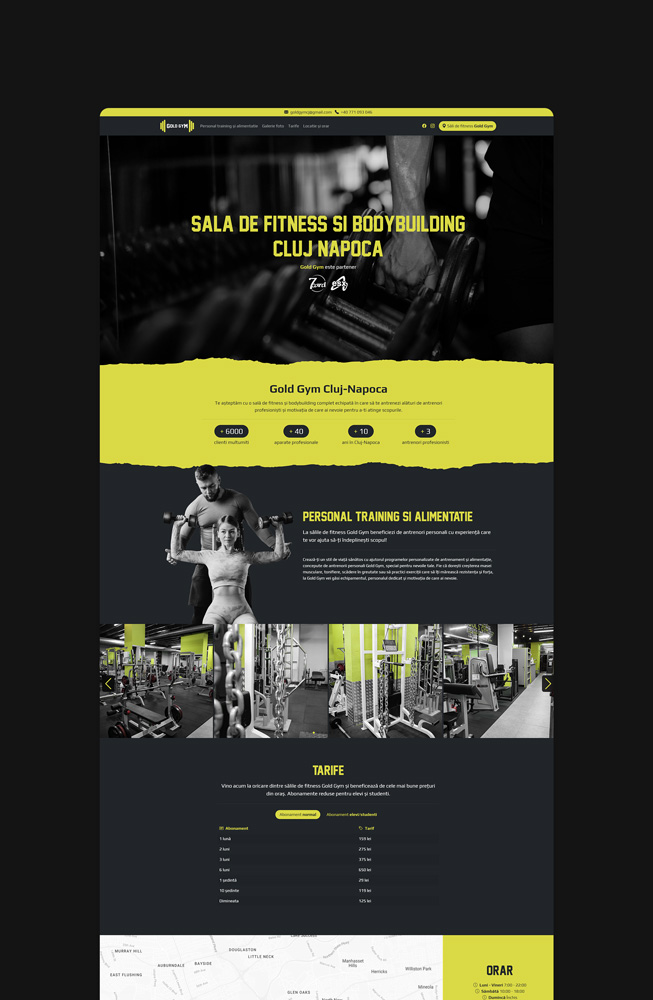Gold Gym - Website, Web Development